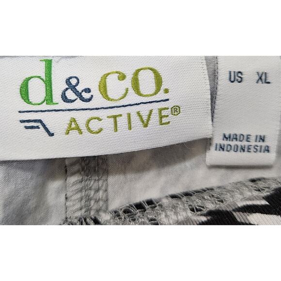 DENIM & CO Women's XL Pants Leggings Houndstooth Black White Gray Ankle Stretch - Picture 3 of 8